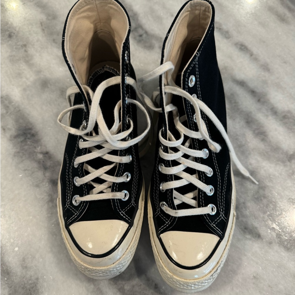 Chuck 70 HI sneaker in Black & Egret size women’s 8.5/ men’s 6.5
